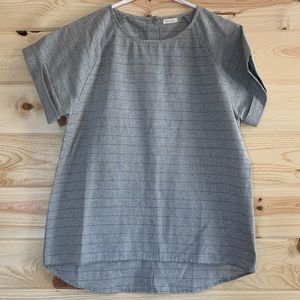 Grey Linen Button Down Shirt